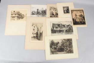 HENRI TOUSSAINT (1849-1911) Mount Grace Priory North Yorkshire etching unframed 14 x 20cm WALTER