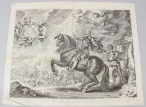 AFTER ABRAHAM VAN DIEPENBEECK (1596-1675) 'La Bataille Gaignee' engraving by Peeter Clouwet unframed