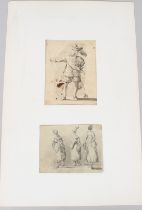 FRENCH SCHOOL (EARLY 19TH CENTURY) Study of a guard in Renaissance costume' ink and wash inscribed
