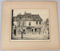 M M PARKER 'Deptford' etching signed and inscribed in pencil unframed 20 x 25.5cm