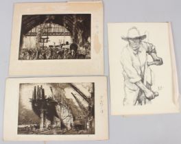 GEORGE CLAUSEN ARA 'The Mower' auto lithograph initialled and dated 1898 in the print 29 x 20cm