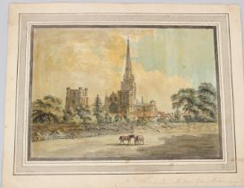 ENGLISH SCHOOL (19TH CENTURY) 'Chichester Cathedral' varnished watercolour inscribed on the mount
