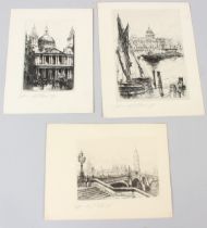 EDWARD J. CHERRY (1886-1960) St Pauls from the Thames, from the City and a view of the Palaces of
