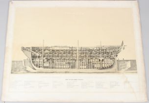 ANTOINE LEON MOREL- FATIO (1810-1871) 'Vaisseau de 1er Rang a la Voile au Plus Pres Les Amures a