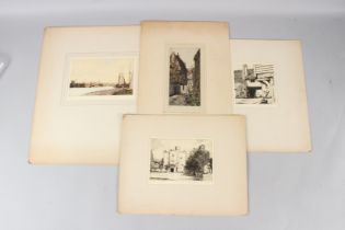 EDGAR L. PATTISON (1872-1950) 'Bodian Castle' signed and inscribed in pencil 13.5 x 20cm and three
