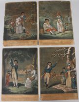 ENGLISH SCHOOL (19TH CENTURY) The Four Seasons engravings published by John Fairburn unframed 36.5 x