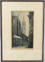 WLODZIMIERZ ZAKRZEWSKI (1916-1992) 'Krakow' etching signed and inscribed in pencil 28.5 x 17cm