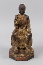 A CHINESE GILT BRONZE SAKYAMUM STATUE 10ins high