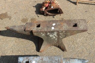 A large cast iron blacksmith's anvil. 3ft long.