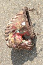 A cast iron horse's head. 1ft 4ins.