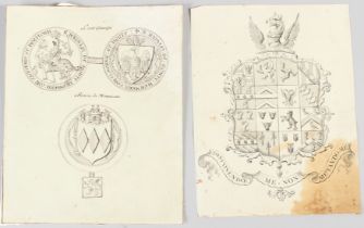 ENGLISH SCHOOL (19TH CENTURY) Coat of Arms for the Duke of Manchester' ink inscribed 'Dispnendo