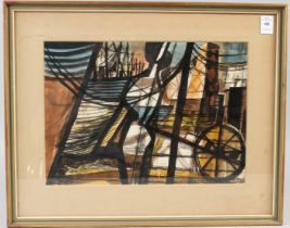 REGINALD JAMES LLOYD (1926-2020) Boat and beach forms ink and watercolour signed and dated '64 24.