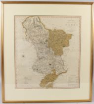 C SMITH 'New Map of the County of Derby' hand coloured engraved map (a/f) 49 x 43.5cm (visible