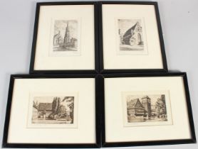 GERMAN SCHOOL (EARLY 20TH CENTURY) Views of Nurembourg four etchings signed indistinctly and