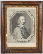 AFTER ROBERT NANTEUIL (1623-1678) Portrait of Cardinal Jules Mazarin engraving 34 x 28cm plate