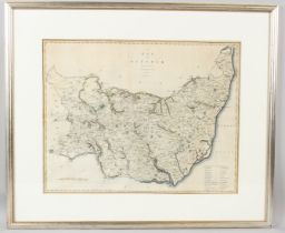 JOHN CARY 'Suffolk' hand coloured engraved map 40.5 x 51.5cm (visible image)