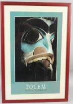 CLARK MISHLER 'Totem Sitka National Historical Park' colour poster 1988 framed 60 x 36cm