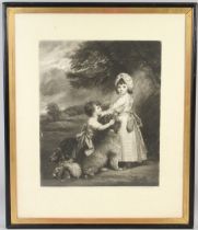 NORMAN HIRST (1862-1956) 'The Rutland Children' after JOSHUA REYNOLDS mezzotint published by Agnew &