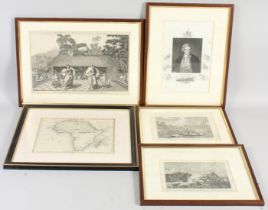 AFTER NATHANIEL DANCE Portrait of Captain Cook engraving 25 x 16.5cm three other prints relating