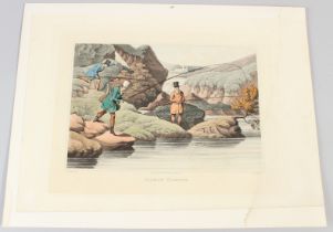 AFTER HENRY ALKEN (1756-1815) 'Salmon Fishing' engraved by I CLARK published by T McLean unframed 20