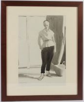 HUBERT ARTHUR FINNEY (1905-1991) Woman standing ink and wash signed in pencil 40 x 26.5cm