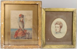 LOUISA THOMAS (19TH CENTURY) Portrait of M Louisa Gipps (the artist's granddaughter) signed with