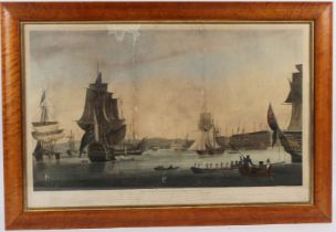 ROBERT DODD (1748-1816) 'The Royal Dockyard at Portsmouth' coloured engraving published by J Boydall