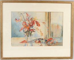 LILY FLORENCE WARING (1877-1966) 'Garavan Menton' watercolour signed Beaux Arts Gallery label 45 x