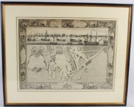 AFTER THOMAS MILTON 'Geometrical Plan & West Elevation of His Majesties Dockyard nr Portsmouth'