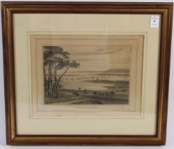WILLIAM DANIELL 'View from Portsdown Hill' drawn, engraved and published Wm Daniell Fitzroy Square