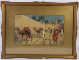 GIOVANNI BARBARO (LATE 19TH EARLY 20TH CENTURY) 'Walls of Mogador' watercolour signed