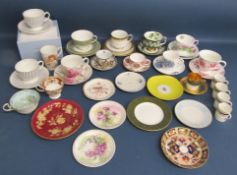 Cups and saucers includes Royal Doulton Royal Renaissance trio, Royal Albert Athena trio, Shelley