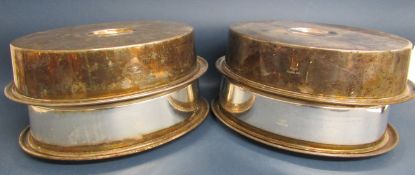 Mappin & Webb large serving dishes with covers, no name mark to covers, all engraved College of