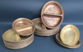 Mappin & Webb vegetable dish food servers all marked College of Technology, 11 x 28cm, 11 x 23cm & 5