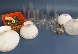 Oil lamp spare parts includes shades and chimneys