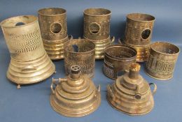 Flambe burner covers, 2 flambe burners, one cover engraved Presented by Members of the Central