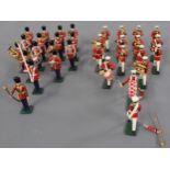 32 lead soldiers in two sets of military bands