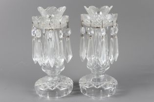 A pair of Waterford Crystal table lustres, 10” high