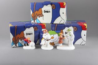 A Coalport The Snowman “Cowboy Jig” figure, another “Building the Snowman” and “How do you do?”, all