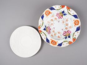 A Davenport Stone china Imari pattern 10" soup plate for James Radley, Adelphi Hotel and a Parian
