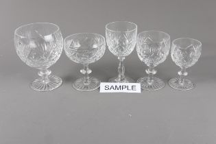 A cut glass part table service and other table glass