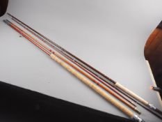 Two fibreglass fishing rods
