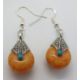 A pair of 925 silver and hardstone drop - Image 1 of 2