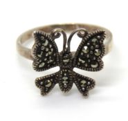 A 925 silver ring set with marcasites an