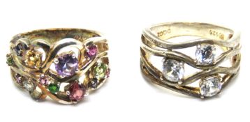 Two silver rings, size K.