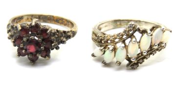 Two silver rings, size J/K.