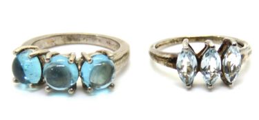 Two silver rings, size J/K.