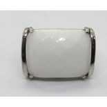 A large 925 silver and white hardstone r