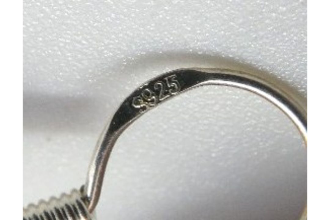 A pair of 925 silver and hardstone drop - Image 2 of 2