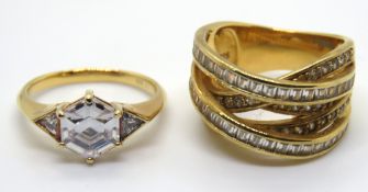 Two silver rings, size K/L